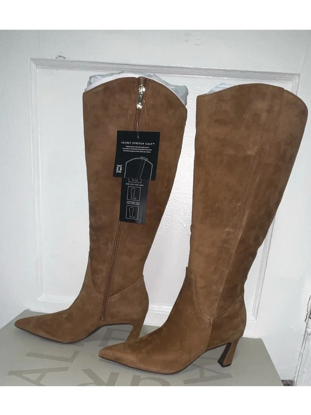 Naturalizer Emily Tall Pointed-Toe Over-the-Knee Boots in Chestnut size 8M NWT